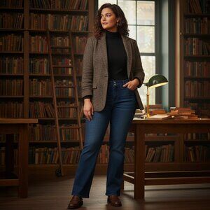 Tahari NWT $98 | Chloe Premium Denim Jeans | Plus Size 20W | Mini-Bootcut Flare